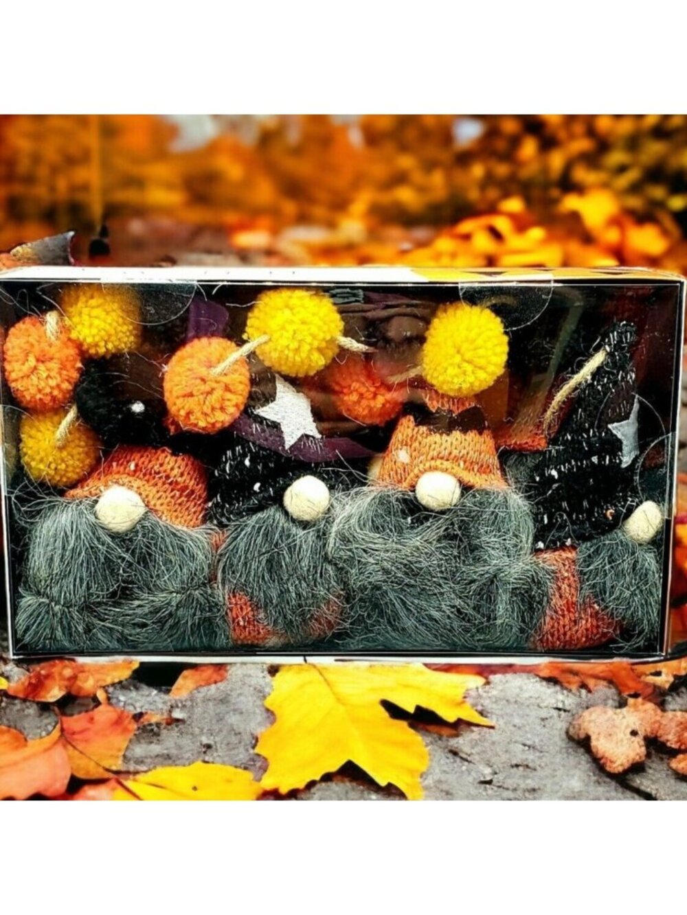 Halloween Wizard Stars Bats Pom Poms Garland Banner Bunting 6ft Doorway Gnomes O